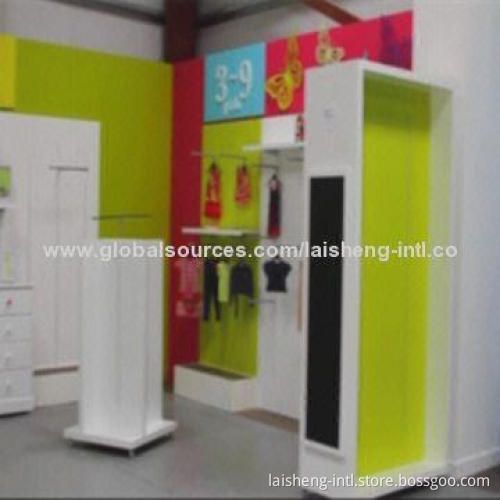 Clothing Display with Green and White Spray-Painted Finish